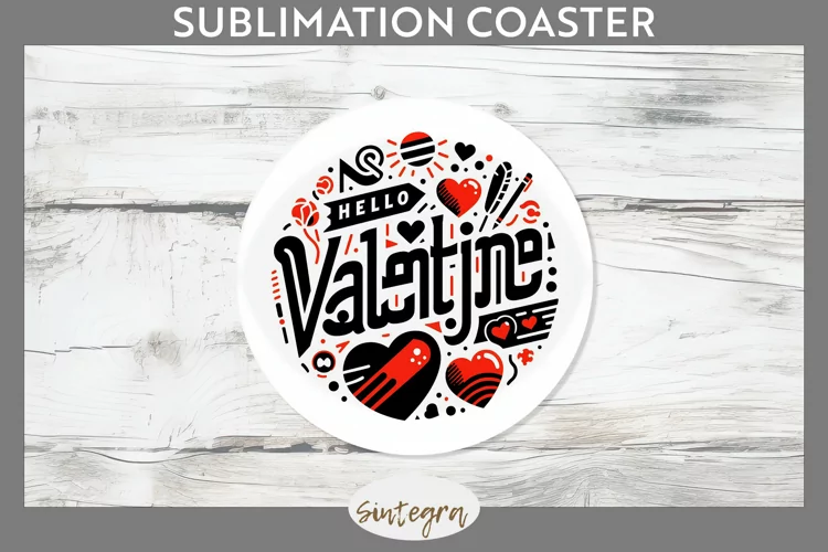 Hello Valentine v1 Round Coaster Sublimation