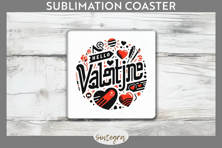 Hello Valentine v1 Square Coaster Sublimation