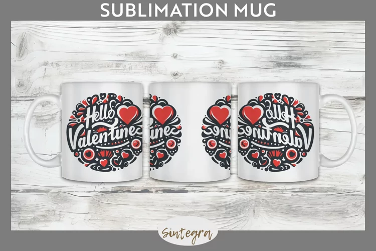 Hello Valentine v2 Mug Wrap Sublimation