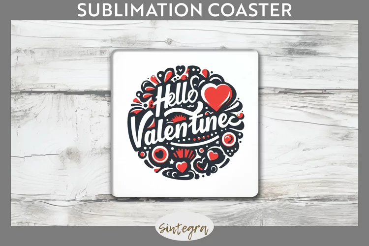 Hello Valentine v2 Square Coaster Sublimation