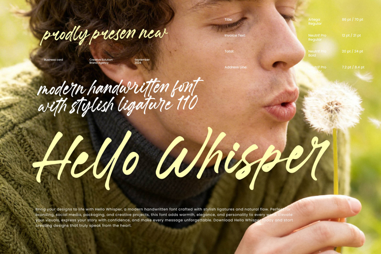 Hello Whisper - Modern Handwritten Font