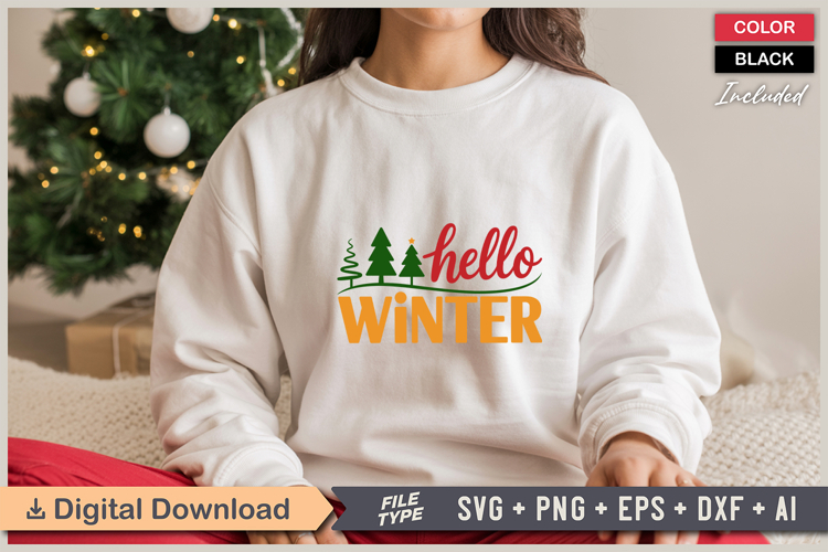 Hello Winter SVG | Christmas SVG | Holiday SVG | Xmas SVG