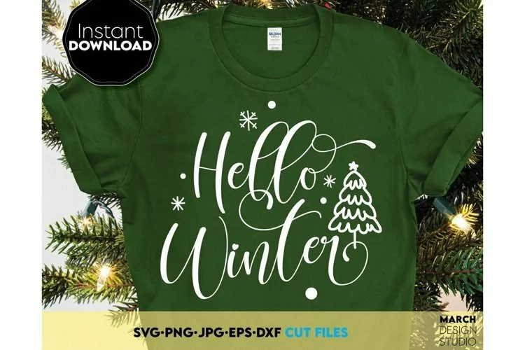 Hello winter svg | Christmas tree svg | Christmas quotes
