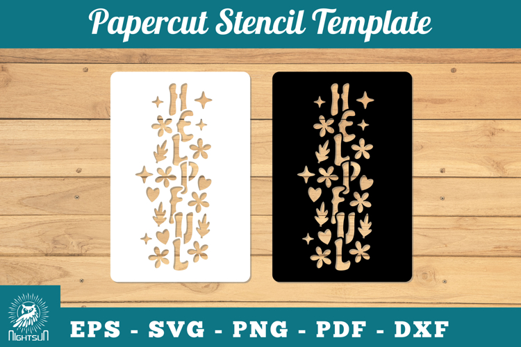 Helpful Papercut Stencil SVG