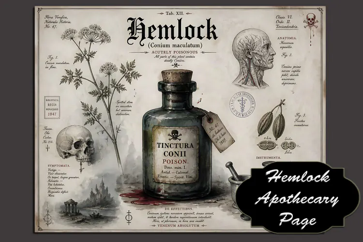 Hemlock Poison- Halloween Apothecary Page