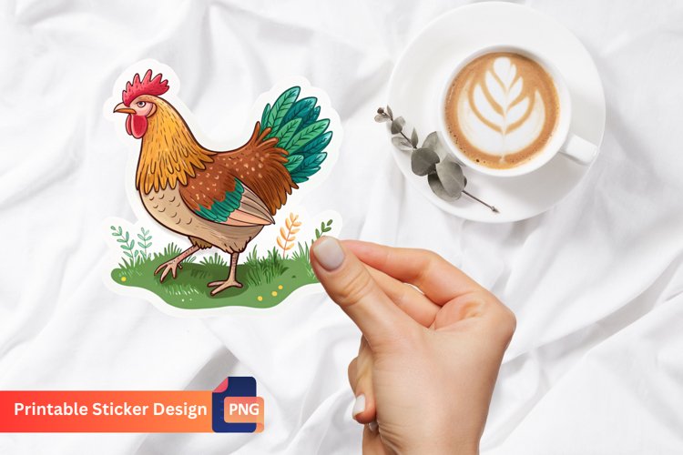 Hen Sticker, Funny Hen Sticker, Hen Party Favor Sticker example image 1