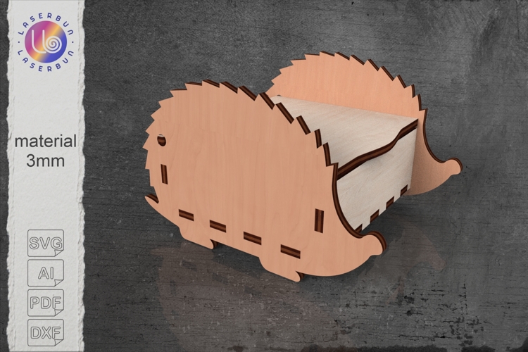 Hedgehog gift box svg laser cut file