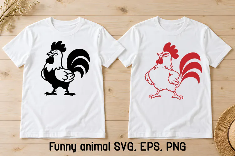 Proud Rooster Funny Chicken SVG | Funny Farm Animal SVG