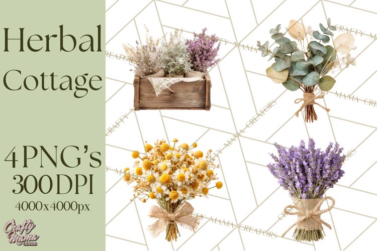 Herbal Apothecary Cottagecore PNG, Rustic Botanical Clipart