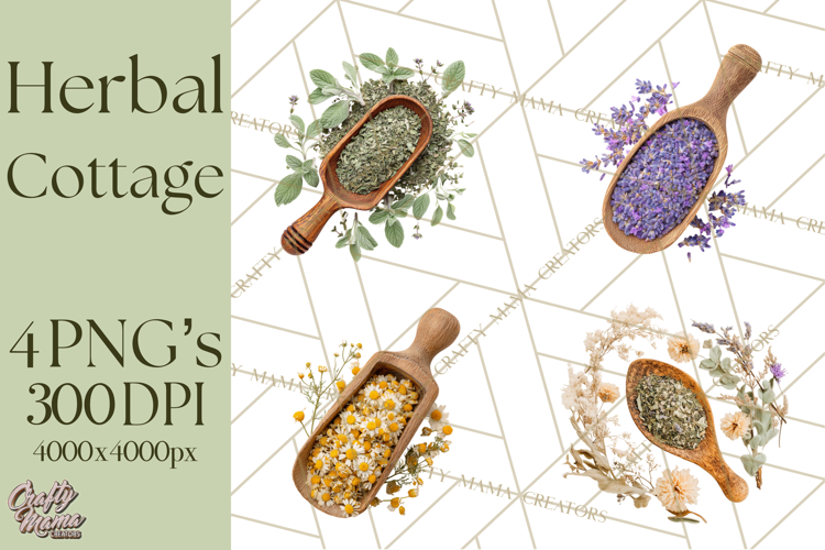 Herbal Apothecary Cottagecore PNG, Rustic Botanical Clipart