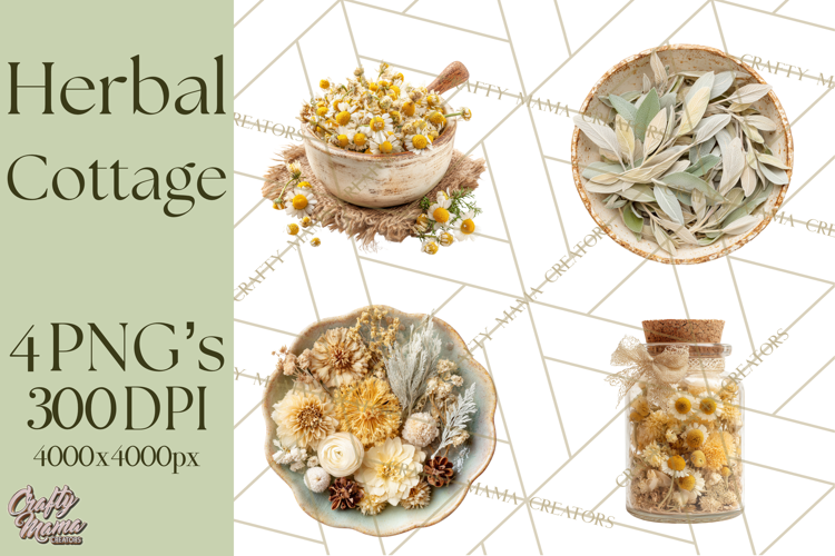 Herbal Apothecary Cottagecore PNG, Rustic Botanical Clipart