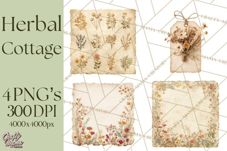 Herbal Apothecary Cottagecore PNG, Rustic Botanical Clipart