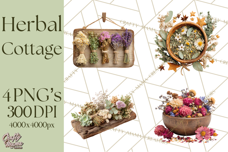 Herbal Apothecary Cottagecore PNG, Rustic Botanical Clipart