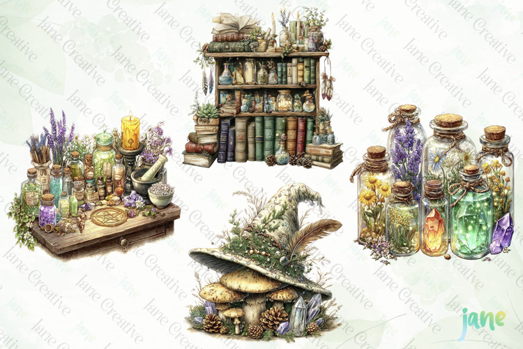 Herbal Witch Sublimation Clipart