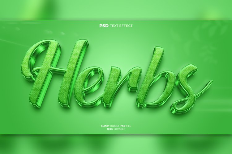 Herbs 3D editable text effect example image 1