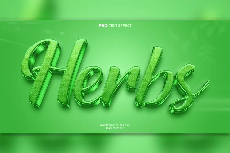 Herbs 3D editable text effect