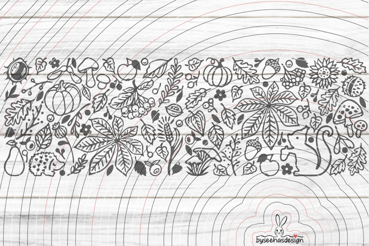 Autumn Decor Ribbon Cutting File SVG DXF