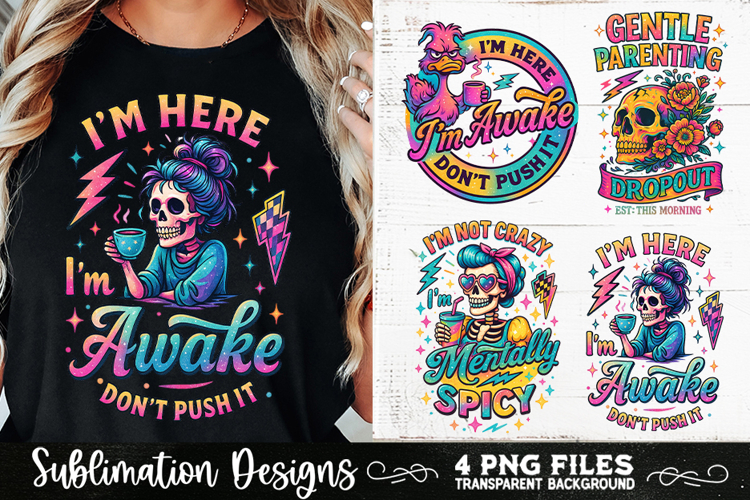 Funny Skeletons Sarcastic Retro PNG Sublimation