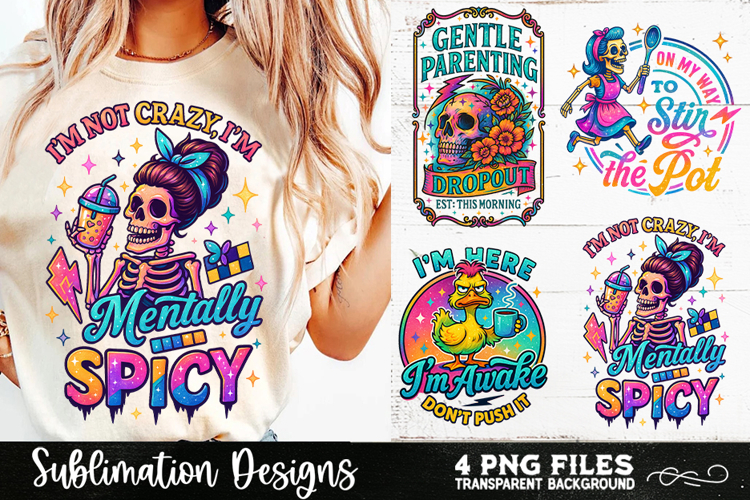 Funny Skeletons Sarcastic Retro PNG Sublimation
