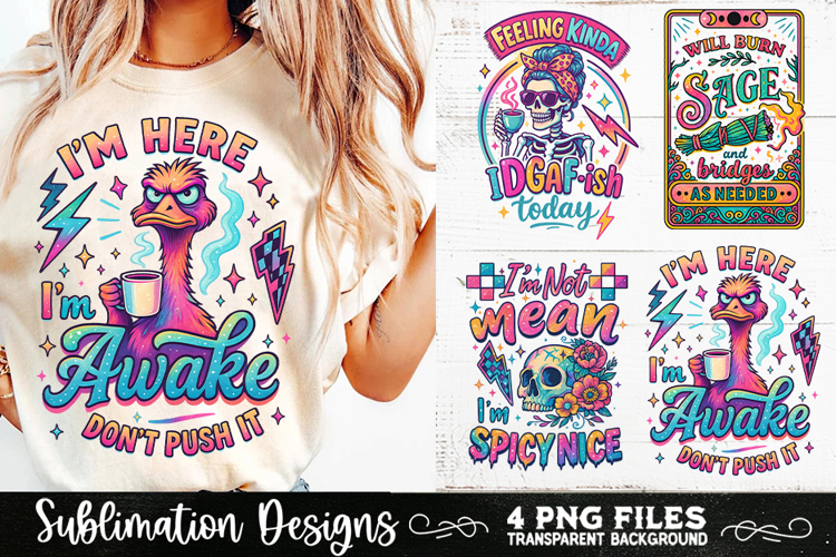 Funny Skeletons Sarcastic Retro PNG Sublimation