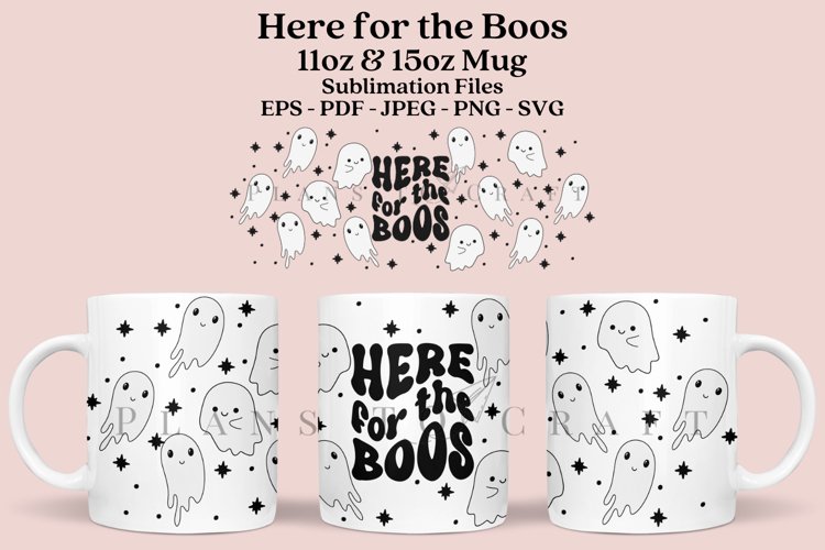 Here for the Boos Halloween coffee mug sublimation wrap glass mug wrap svg presized for 11oz and 15oz glass mug are sublimation files