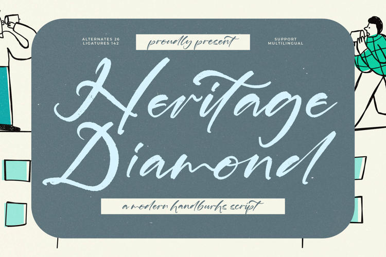 Heritage Diamond - Modern Handbrush Script
