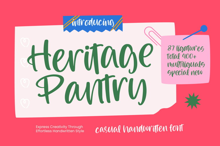 Heritage Pantry - Casual Handwritten Font