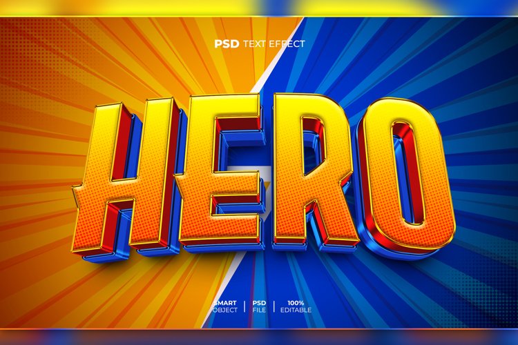 Hero 3D editable text effect