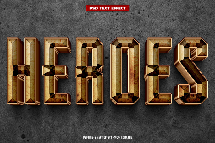 Heroes 3D editable text effect
