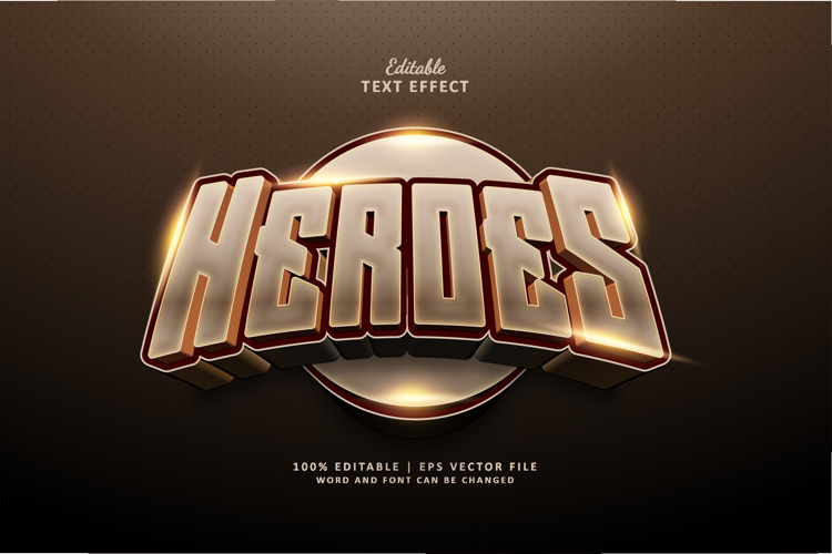 Heroes Editable Text Effect Style Esport 3d