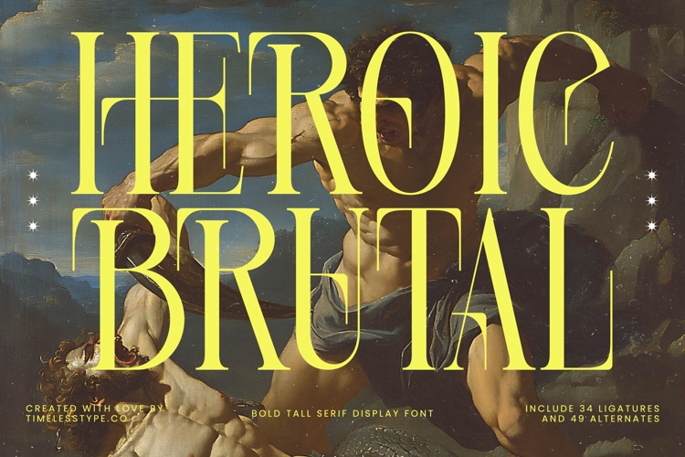 Heroic Brutal - Bold Tall Serif Display Font