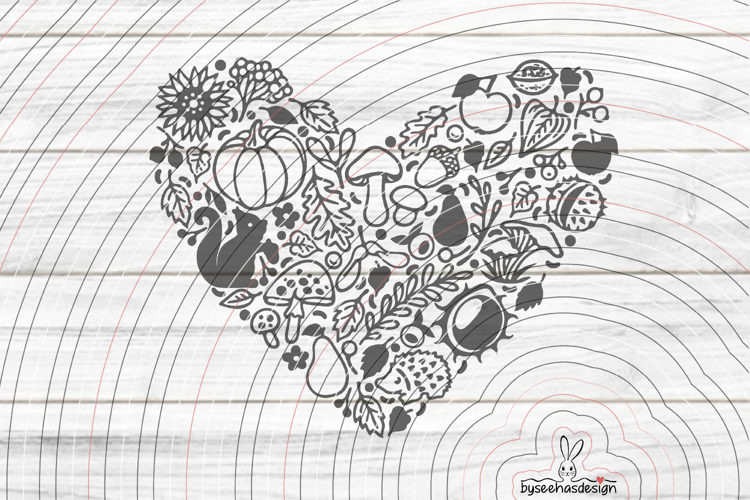 Autumn Heart Cutting File SVG DXF