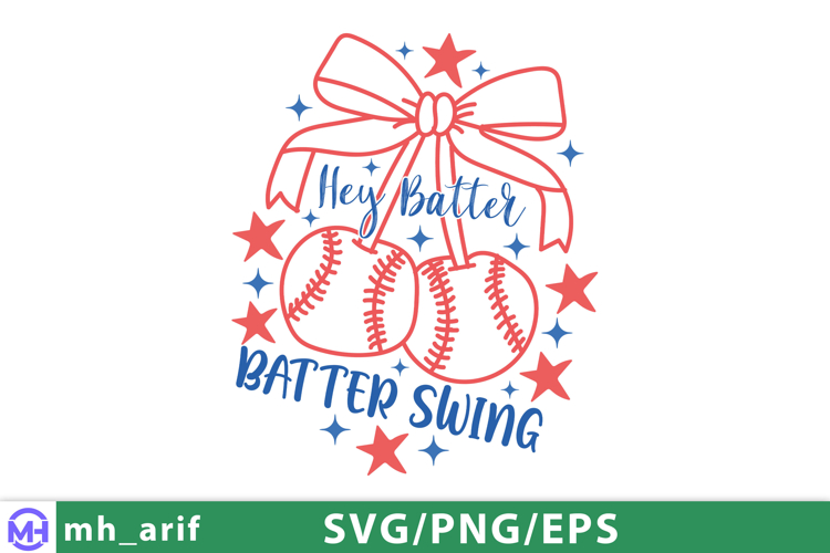 Hey Batter Batter Swing Hand-Drawn SVG