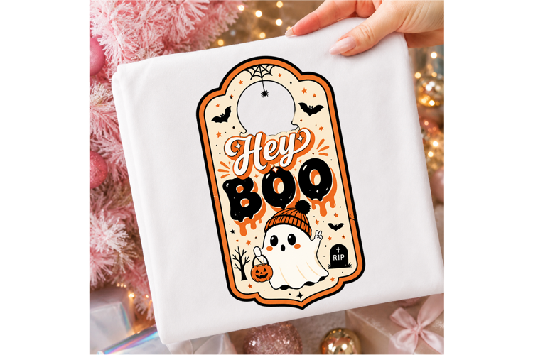 Hey Boo Door Hanger PNG