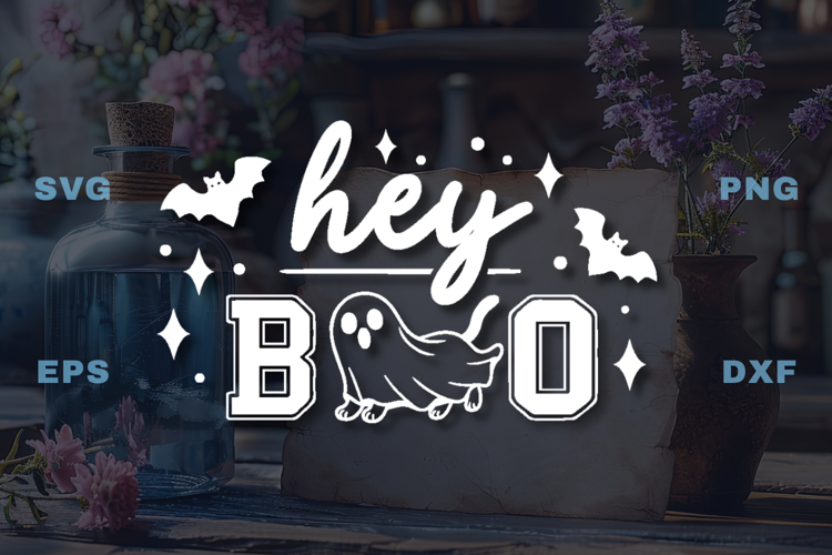 Hey Boo Halloween Ghost SVG