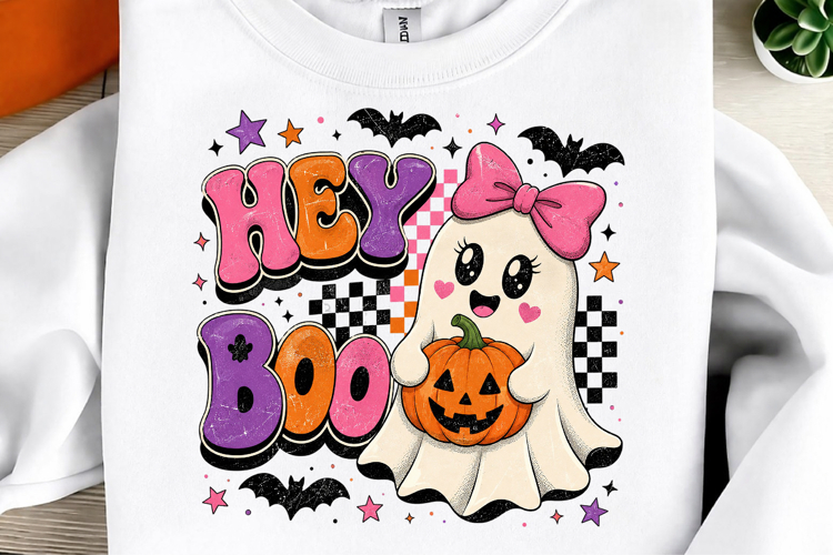 Hey Boo Halloween Sublimation PNG example image 1