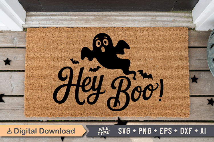 Hey Boo! SVG | Halloween Doormat SVG | Doormat SVG