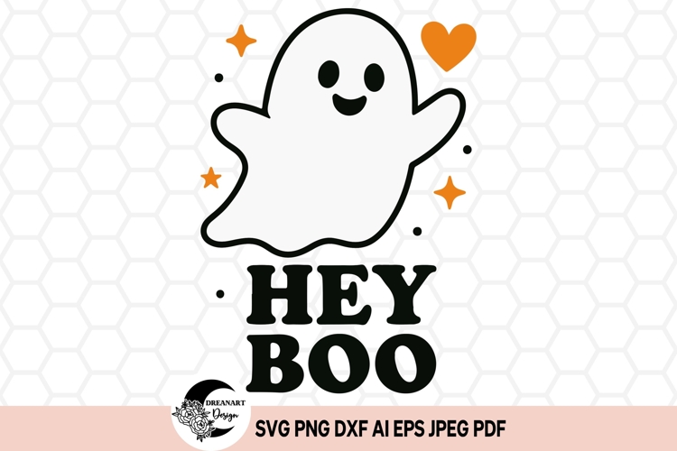 Hey Boo SVG design | Halloween Ghost SVG & Clipart