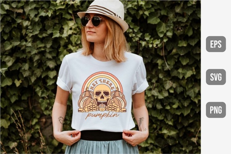 Hey There Pumpkin Sublimation, Retro Autumn Fall Pumpkin