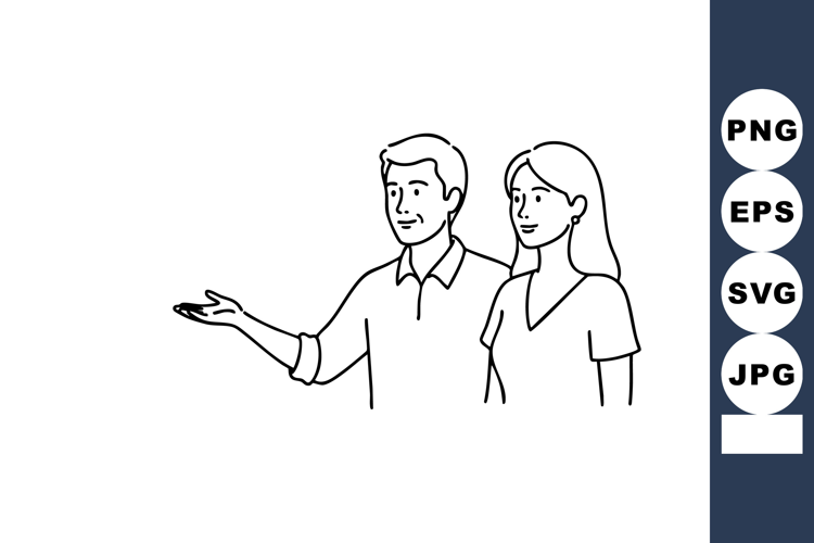Young man and woman talking together casual interaction frie
