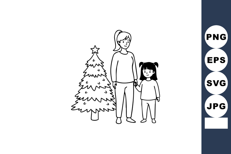 Mother And Daughter Clipart Image 4
