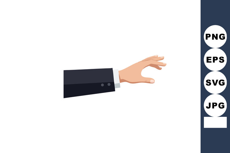 Human hand reaching out in black suit sleeve isolated on whi example image 1