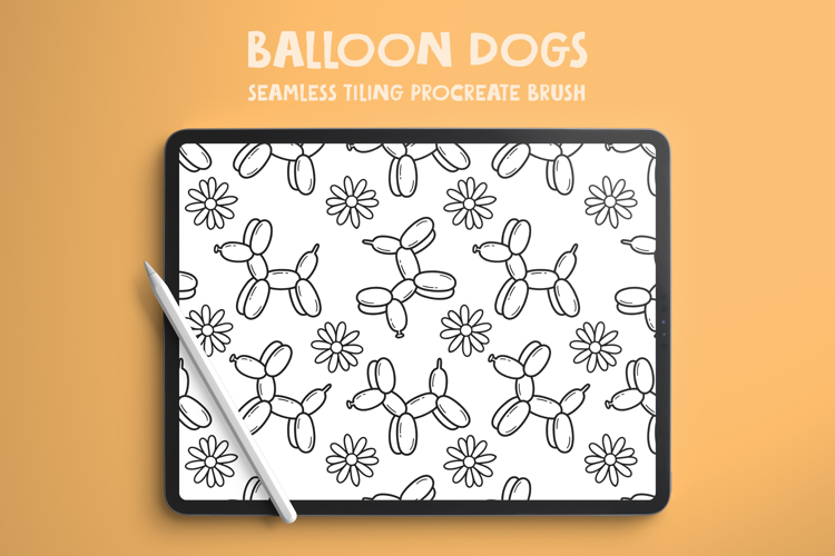 Balloon Dogs Seamless Pattern Brush for Procreate