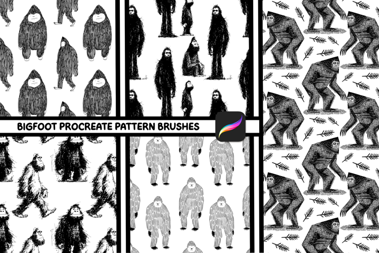 Procreate Pattern Brushes - Bigfoot Repeatable Patterns