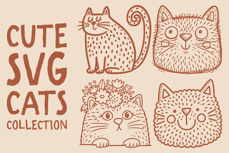 Cute Cats SVG PNG Crafting Bundle Set 2
