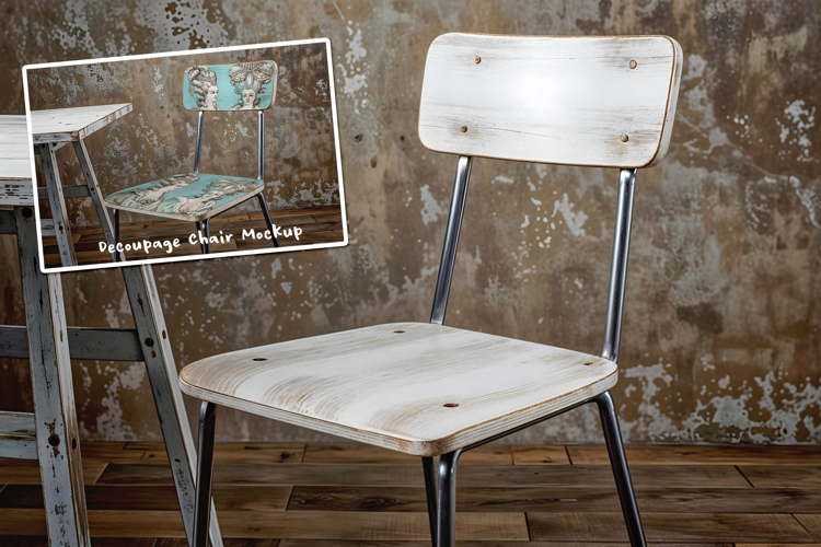 Decoupage Chair .Psd Furniture Mockup