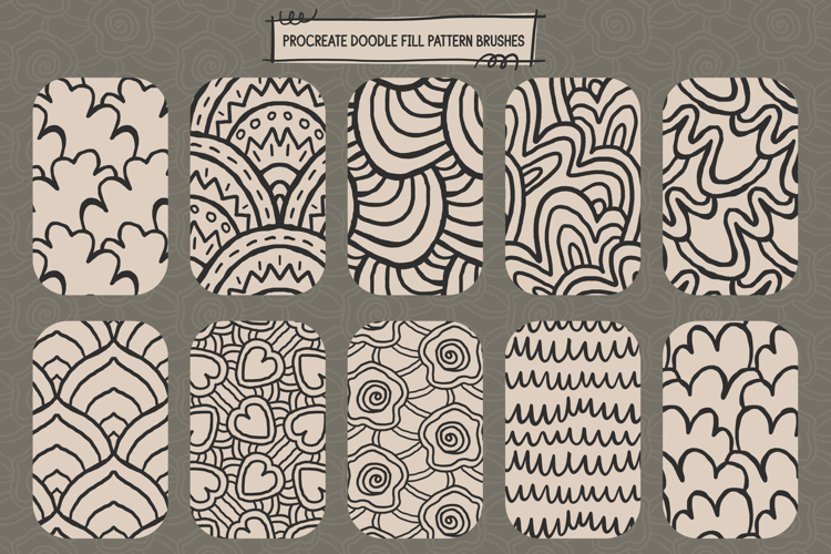 DoodleFill Pattern Brushes for Procreate | Seamless Set