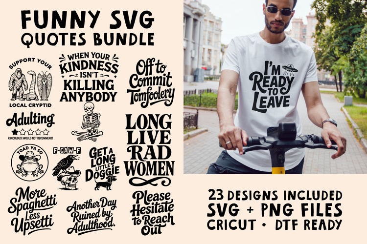 Funny Quotes SVG Bundle | 23 Sarcastic Designs example image 1