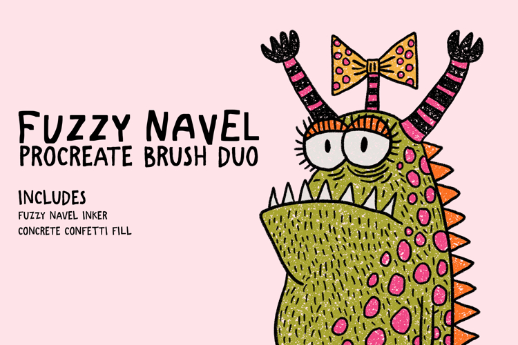 Fuzzy Navel Procreate Brush Duo