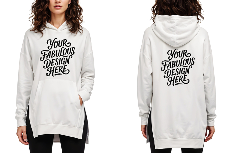 Front And Back White Hoodie Mockup PSD JPG Shirt